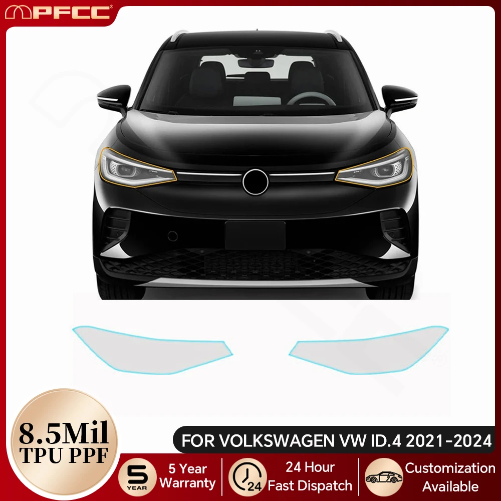 

For Volkswagen ID.4 2021-2024 Headlight Rearview Front Rear Door TPU Paint Protection Film Pre-cut PPF Clear Bra Anti-scratch