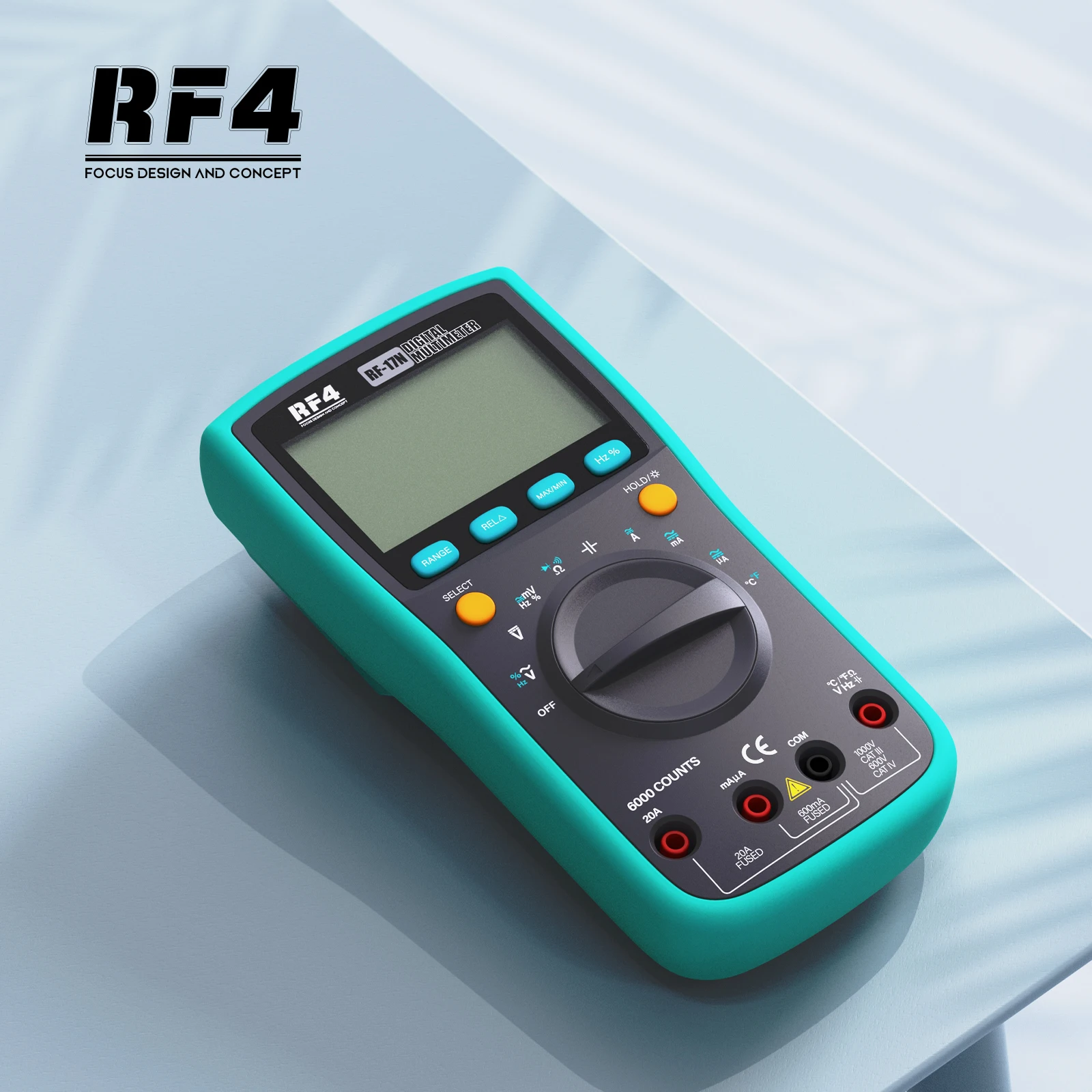 RF4 Factory Price Professional Instrument LCD Backlight Display Data Hold Multi-function NCV AC/DC Digital Multimeter RF-17N