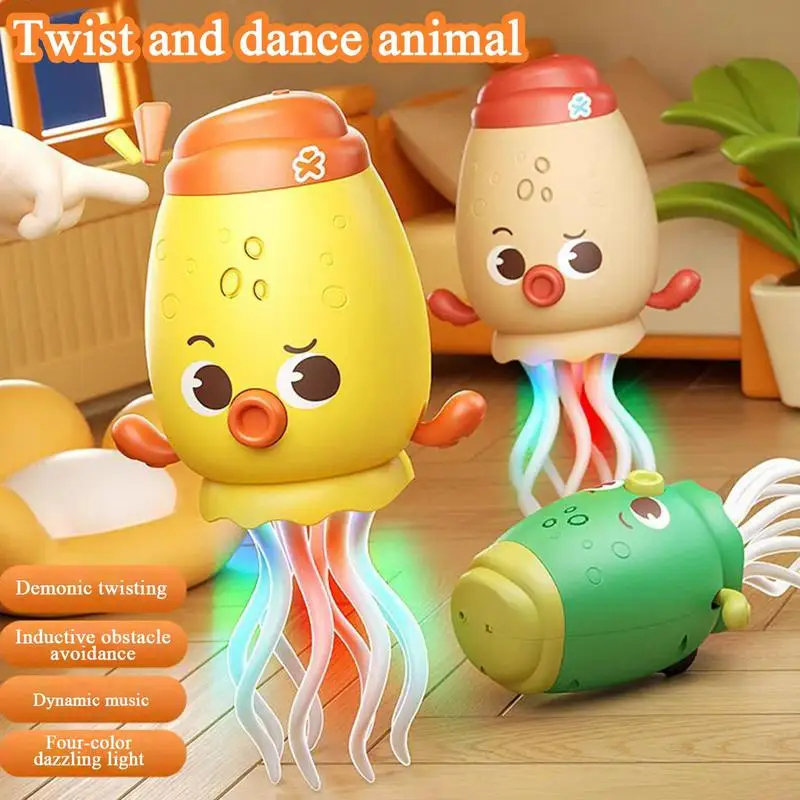 Jouet de danse pour enfants, poulpe dansant, jouet musical, figurine animale lumineuse interactive avec évitement d'obstacles pour jouer au sol, pépinière