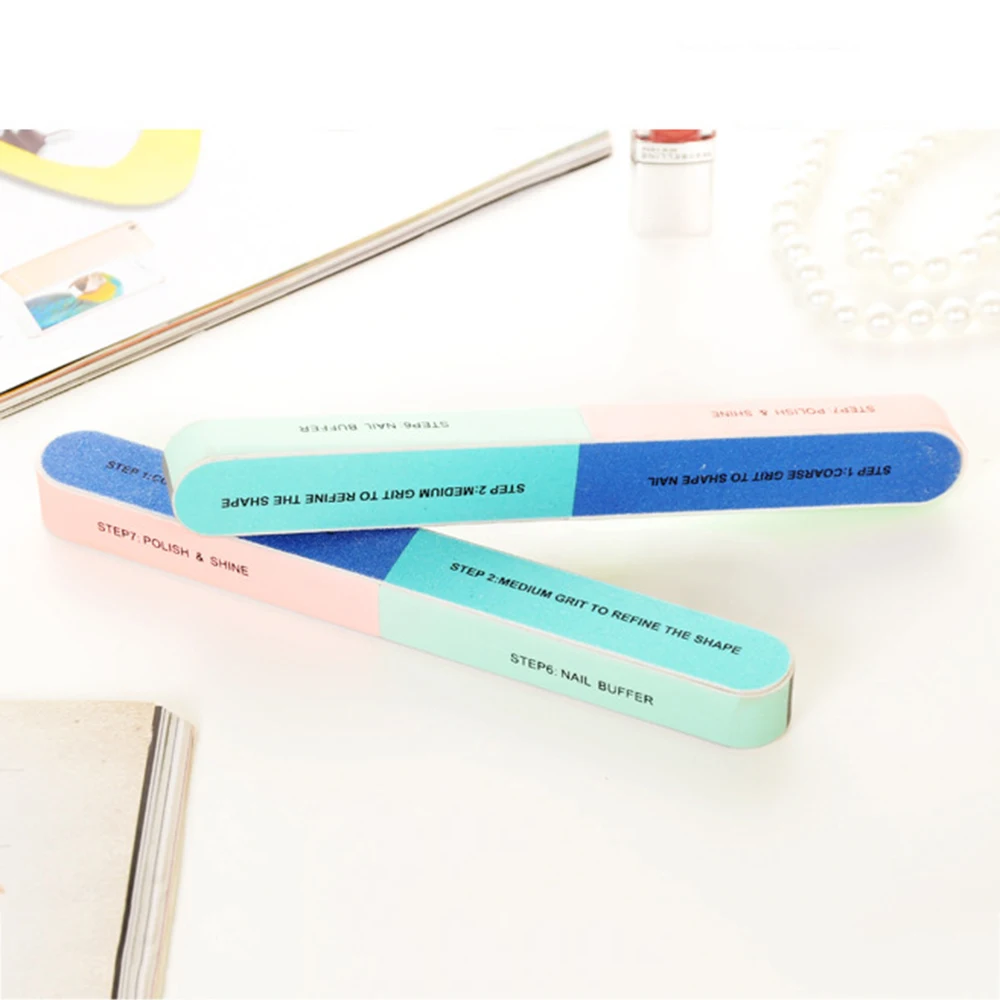 6 면 연마 네일 파일 샌딩 매니큐어 도구, 뷰티 전문 버프, 손톱용 6 면 샌딩 도구 매니큐어 세트