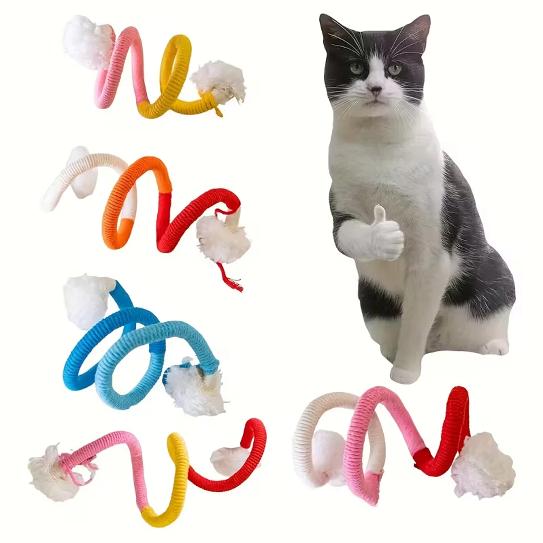 Cat Interactive Teething Chew Rope Toy Safe Bite Resistant Teeth Cleaning Dental Care Pet Toy for Kitten Teeth Health and Play