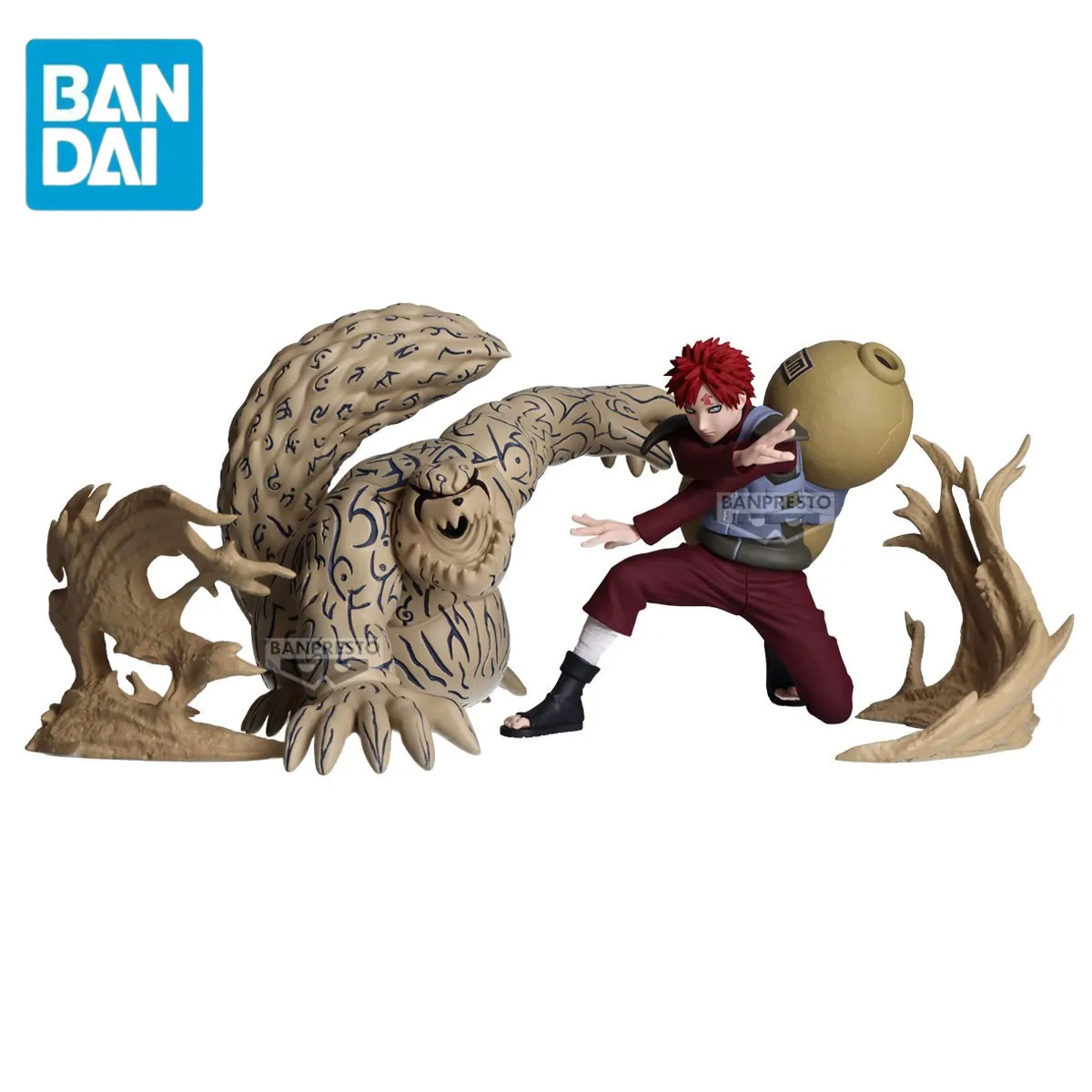 Original BANPRESTO Naruto Shippuden Vibration Stars Gaara Anime Figure Shuukaku Model Collection Action Figurine Doll Gift