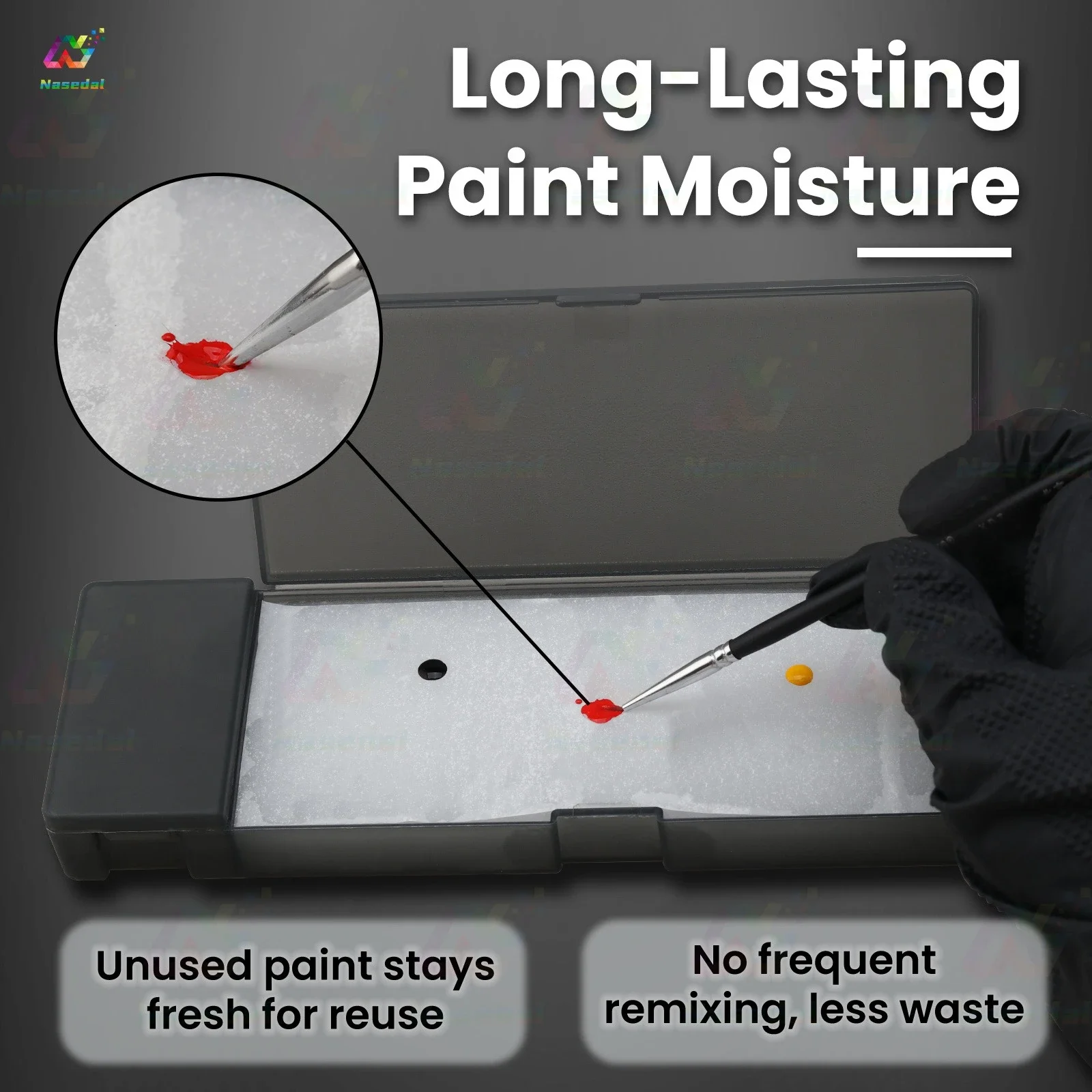 Nasedal Portable Wet Palette for Gundam Models Colors Acrylic Paint Tray Waterbased Paint Holder Moisturizing Hobby DIY Tools