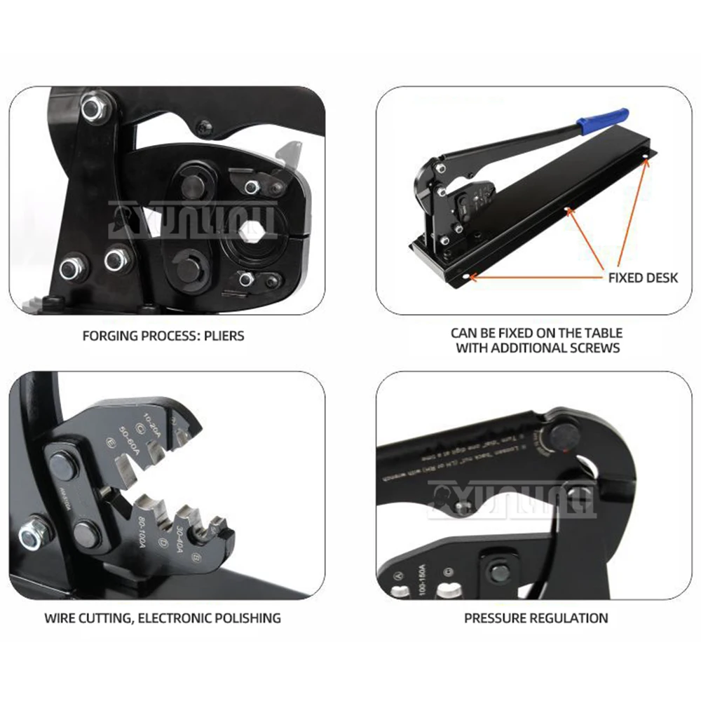 Desktop OT Open-End Nose Crimping Pliers U-Type Terminal Lug Copper Terminal 5-200A, Joint Crimping Pliers IWS-5100D