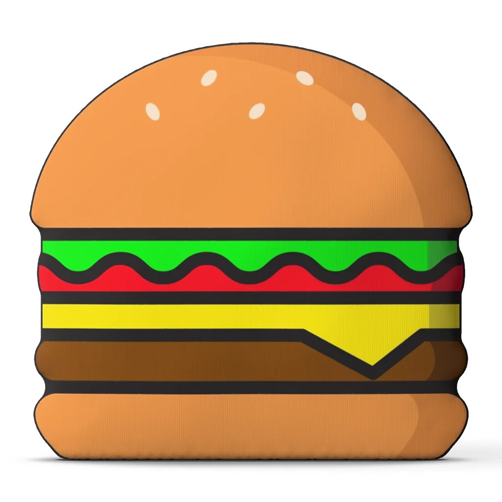 Cheeseburger Icon Plush Pillow Cushion Irregular Stuffed Throw Pillow Home Decor Gift Sofa Bed Couch