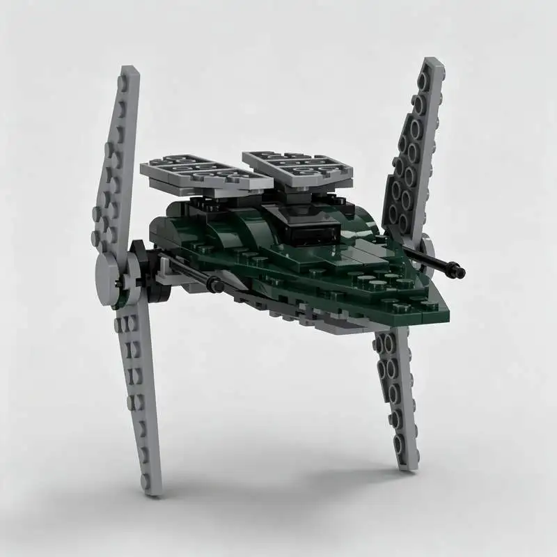 154PCS Dark Space Fighter Building Blocks Futuristic Vehicle Model DIY Assembly Toy Creative Galaxy Collection Display Gift Toy