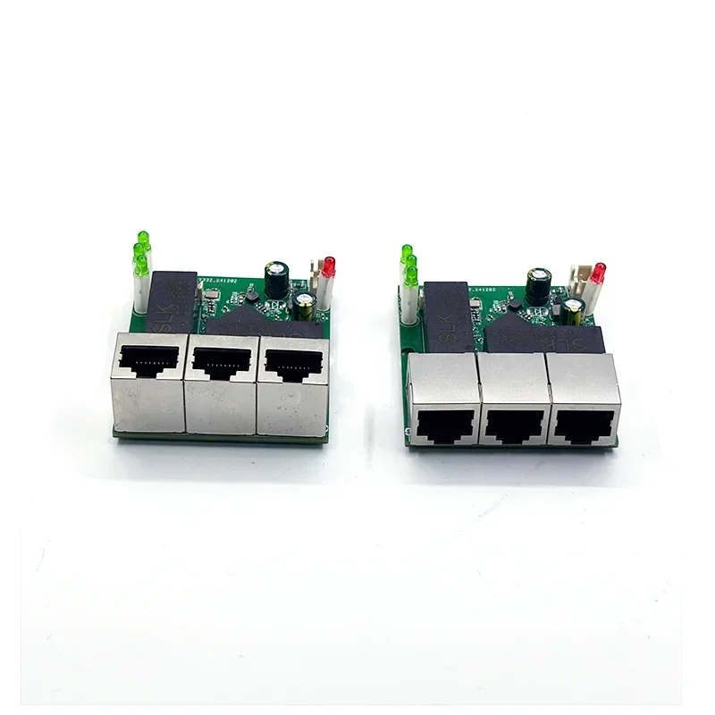 

4port Gigabit switch module 5V-24V is PCBA board 4port 10/100/1000m contact port mini switch module din 4pin cable