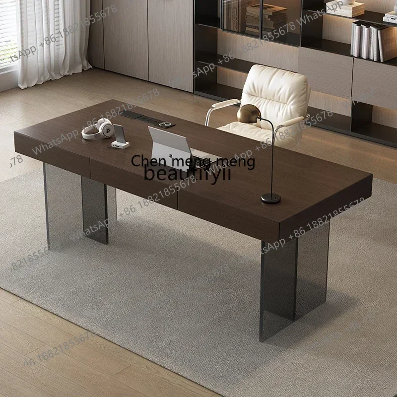 ss7486 Acrylic Suspension Home Desk Minimalist Style Study Designer Boss Computer Desk New Light Luxury