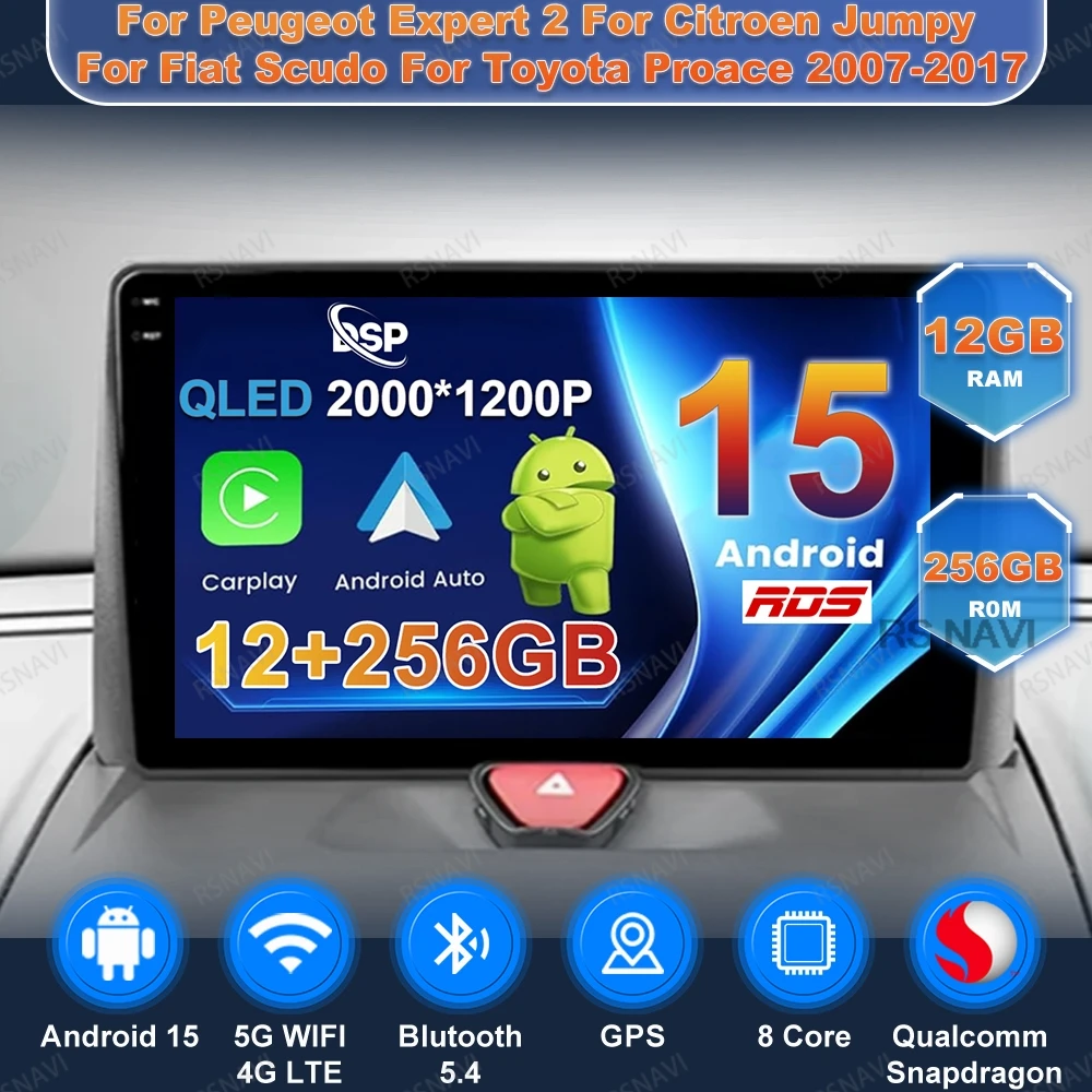 Video Player Car Radio Android 16 Multimedia For Peugeot Expert 2 For Citroen Jumpy For Fiat Scudo For Toyota Proace 2007-2017