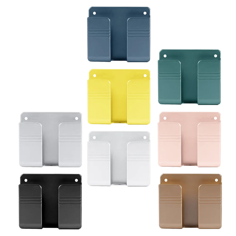 8 Pcs Wall Storage Box Controller Racks Punch Free Bedroom Cell Phone Stand Boxes Remote Cases Abs