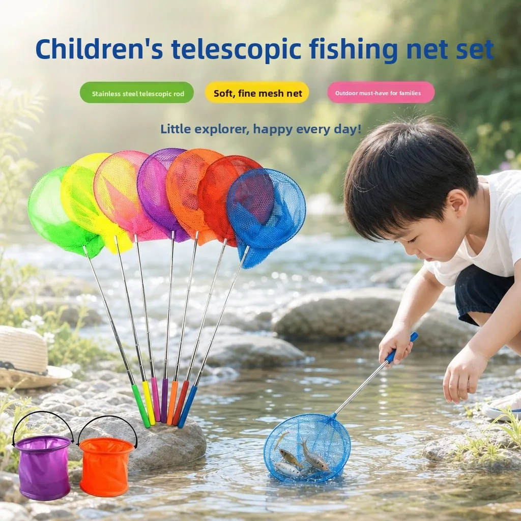 rede-de-pesca-retratil-infantil-para-captura-de-borboletas-insetos-e-ras-com-vara-retratil-brinquedo-de-exterior