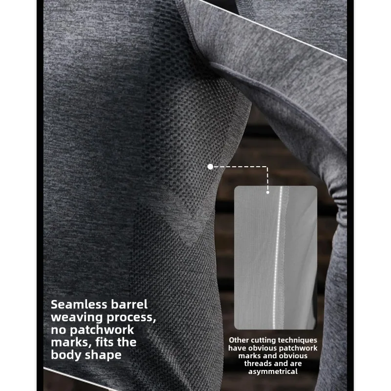 T-shirt da allenamento a maniche lunghe con cerniera europea e americana Fitness Corsa all'aperto che mostra la forza T-shirt ad asciugatura rapida Vestibilità slim