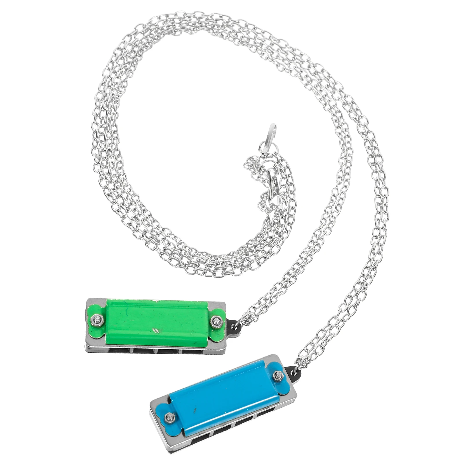 

2Pcs Mini Harmonica Necklace Colorful 4 Holes 8 Tone Kids Music Toy Pendant R om Color Party DIY Decor Festive Gifts