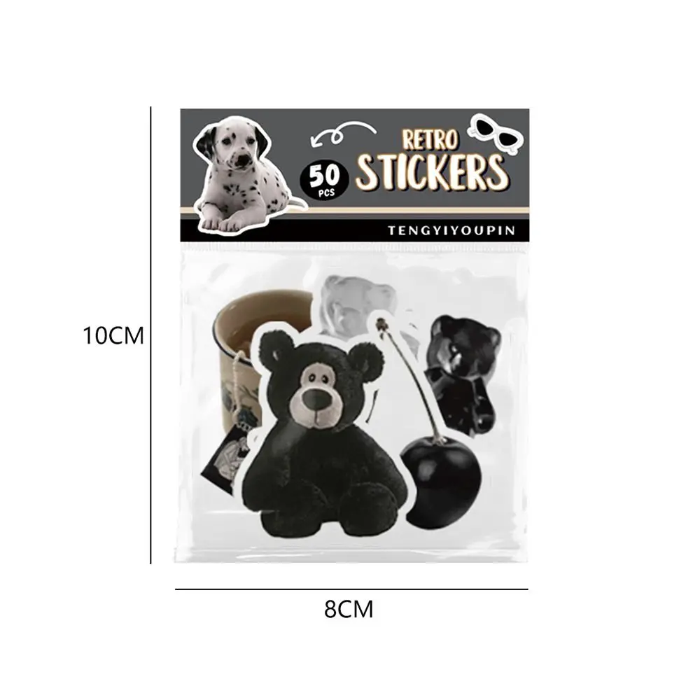 50 Pcs/Bag Ins American Retro Sticker Cute Original Refrigerator Decal Vintage Self-adhesive Dog Stickers Notebook