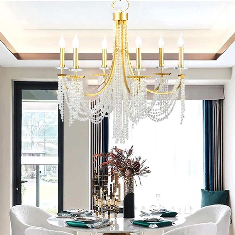 Art Classical Design Candle Crystal Hall Chandelier For Living Room Bedroom Dinning Room Home Decoration Lighting Lustre Fixture