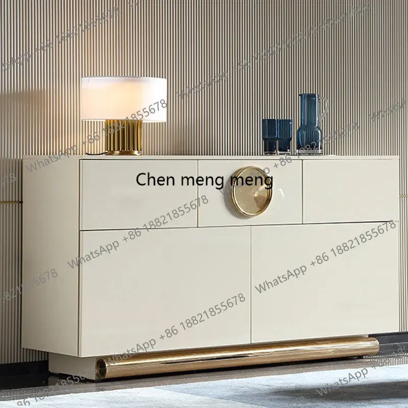 

CC182 Modern simple solid wood entry entrance cabinet light luxury living room decorative storage, double door, side cabinet