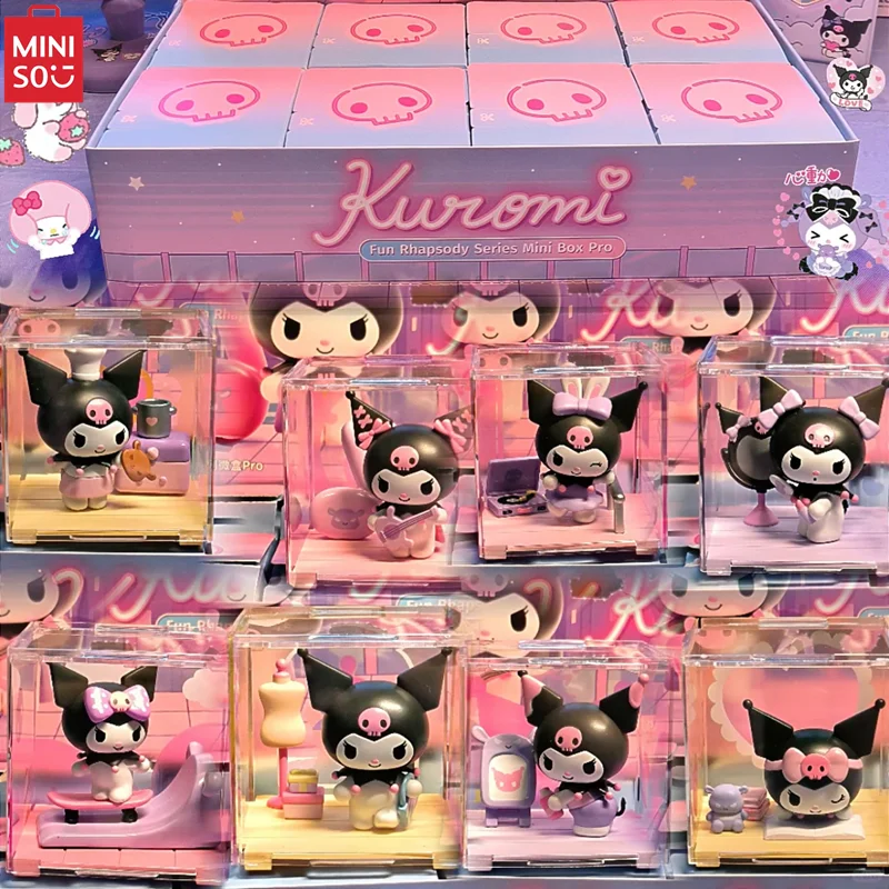 MINISO Blind Box Kuromi Play Rhapsody Series Micro  Pro Anime Desktop Decoration Ornaments Children's Toys Birthday Gift