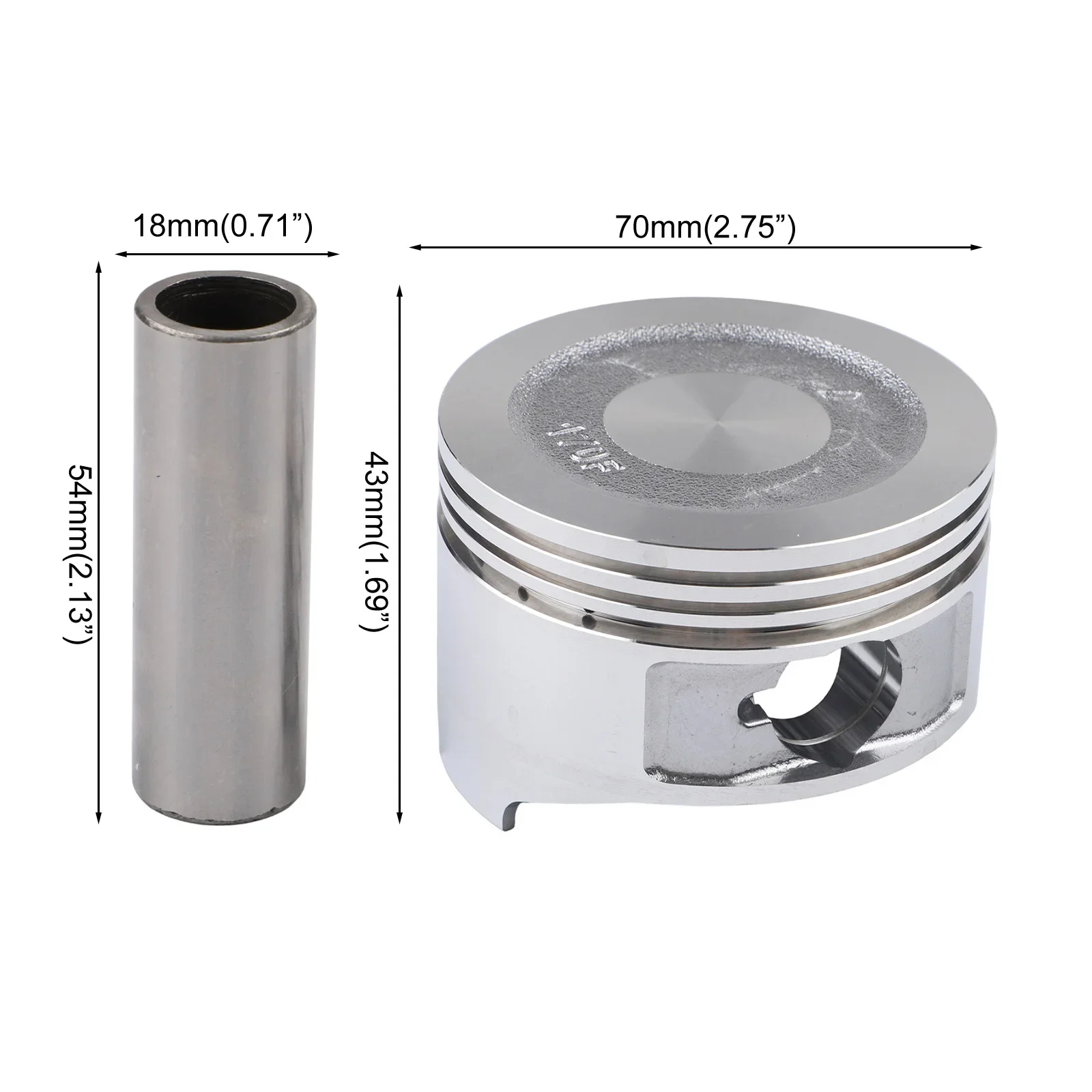 70mm Flat Top Piston Kit for Predator 212 224cc For GX160 For GX200 Engine Replacement for Powersport Applications
