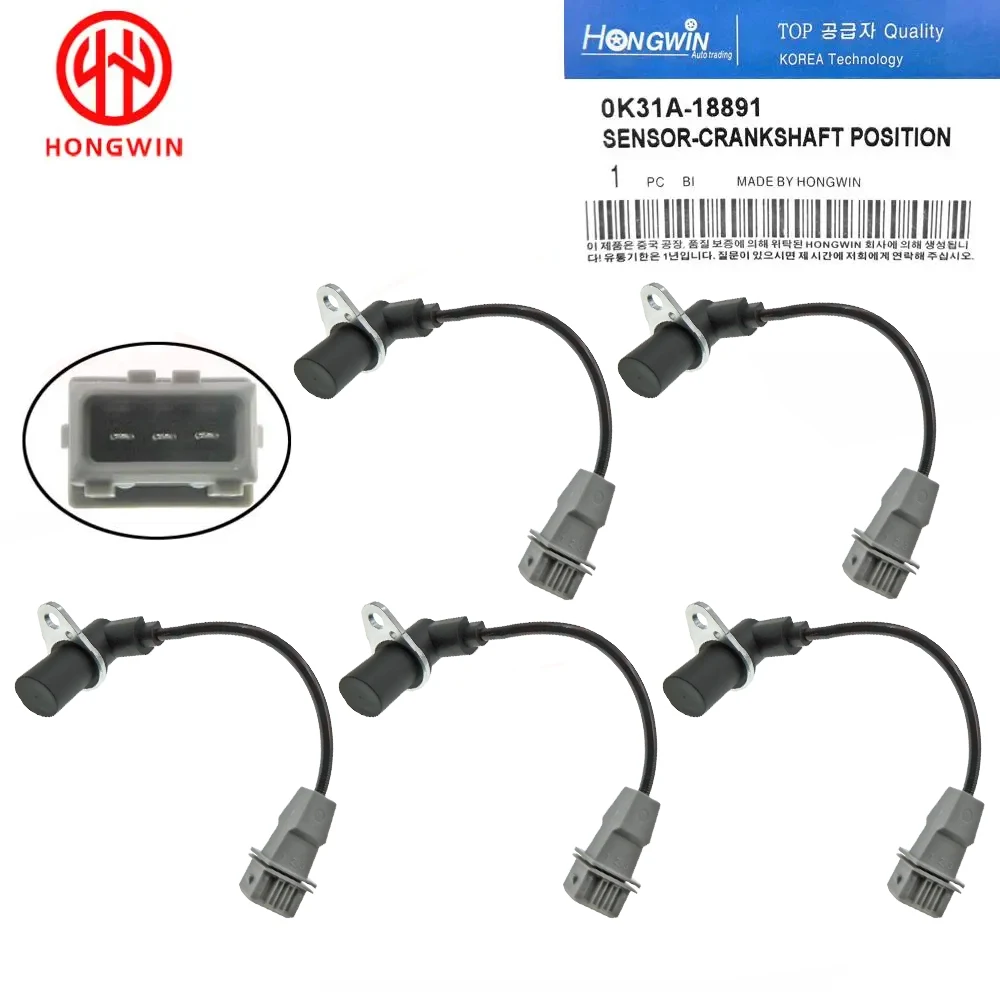 5pcs 0K31A18891 Crankshaft Position Sensor Fits Kia 2001 2002 2003-2005 Rio 1.5L 0K30A 18891,0K30A-18891,0K31A18891,0K31A-18891