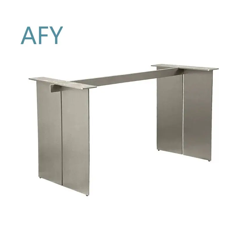 Stainless Steel Solid Steel Plate Dining Table Legs for Custom Marble Stone Large Plate Table One Word Shelf Luxury Table