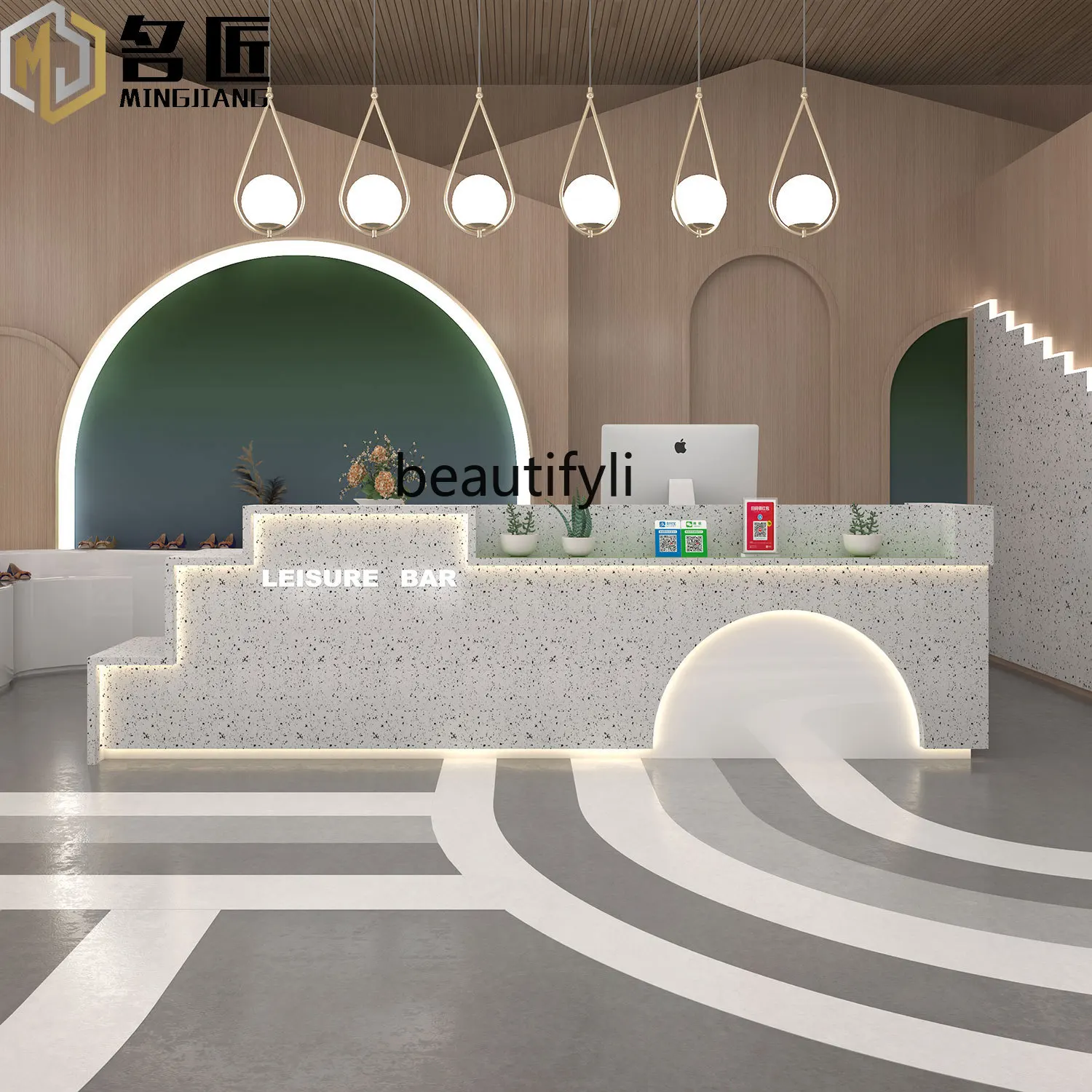 Simple Modern Shoe Bag Clothing Store Cashier Desk Beauty Salon Reception Desk Pet Hospital Clinic Store Bar Counter