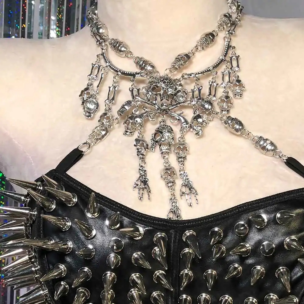 E-Girls Grunge Punk Rock Harajuku Goth Cummerbunds Club Wear Cyber Kawaii Emo Studded Rivet Eco Gothic Y2K Halter Camisole TOPS