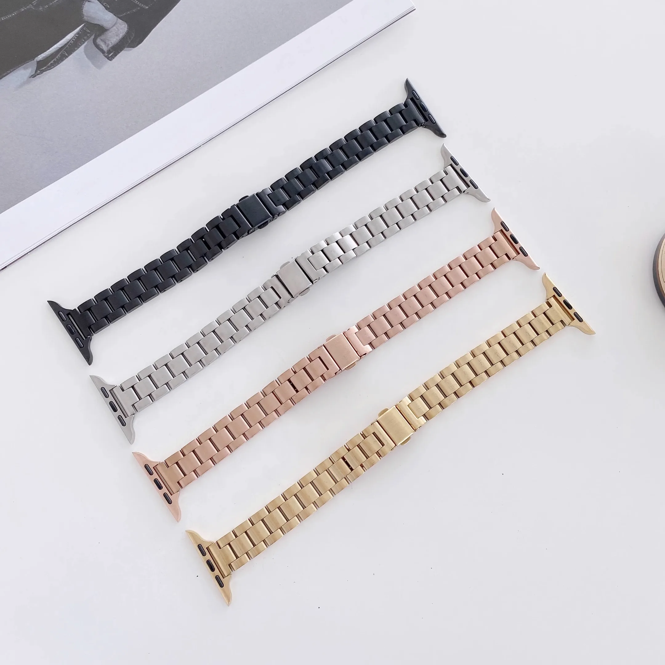 Slim Metal Strap For Apple Watch band UItra 49mm 9 8 7 45mm 41mm Women elegant bracelet on Iwatch series 654SE 44mm 42mm 40/38mm