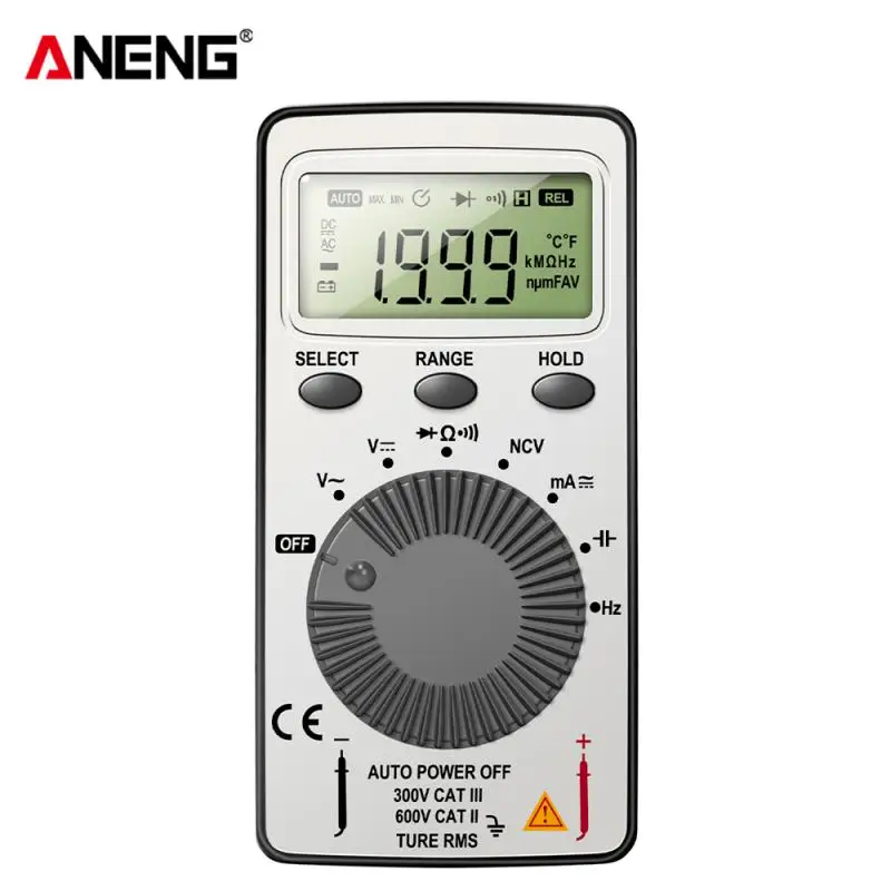 ANENG AN101 1999 Counts Mini Professional Digital Multimeter AC/DC Voltage Tester Automotive Current Tester Electrician Tools