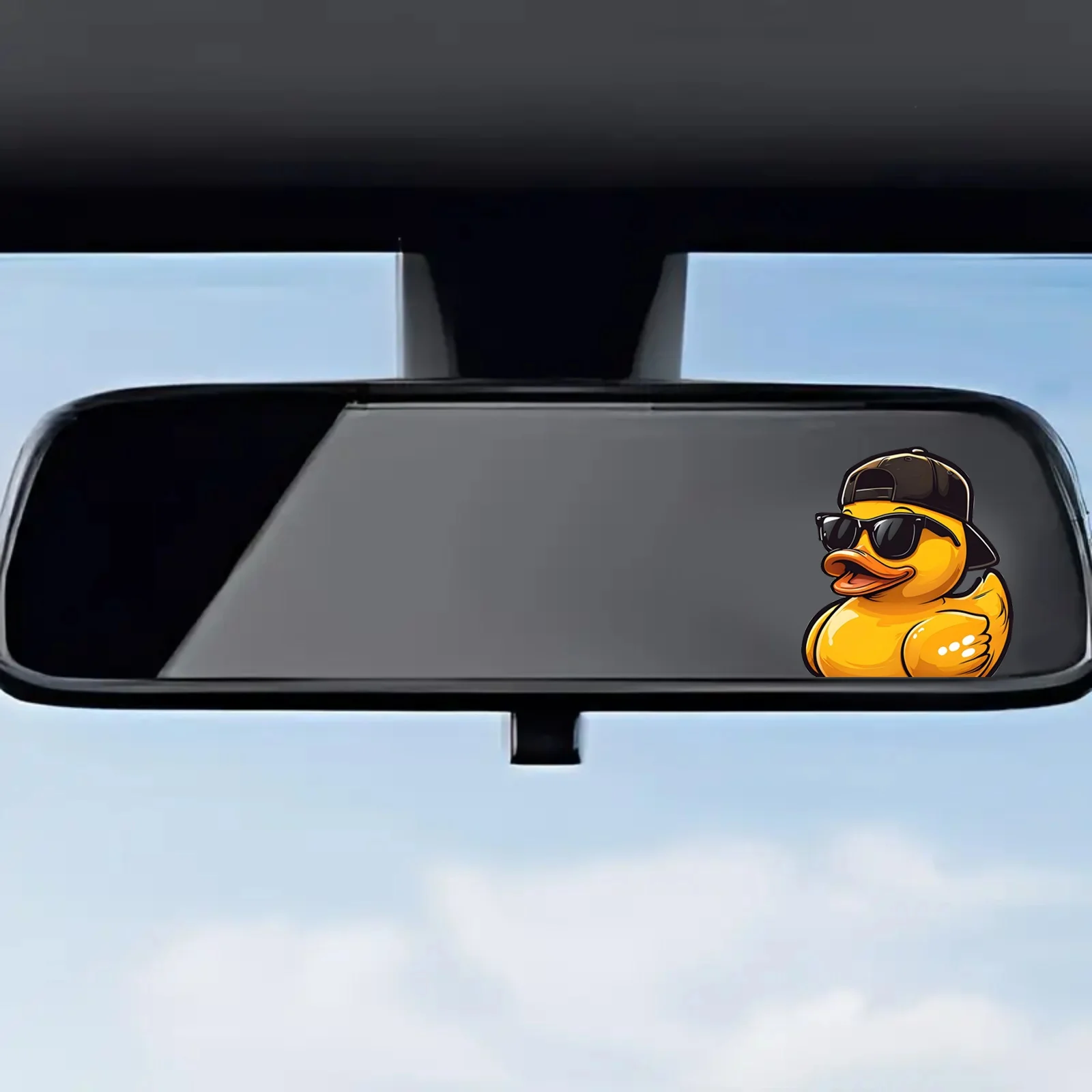 4PCS/SET "Stylish Rubber Duck Sticker, Waterproof Vinyl Decal, Cool Sticker for Car Mirror, Trendy Lover Humor Decor Sticker"