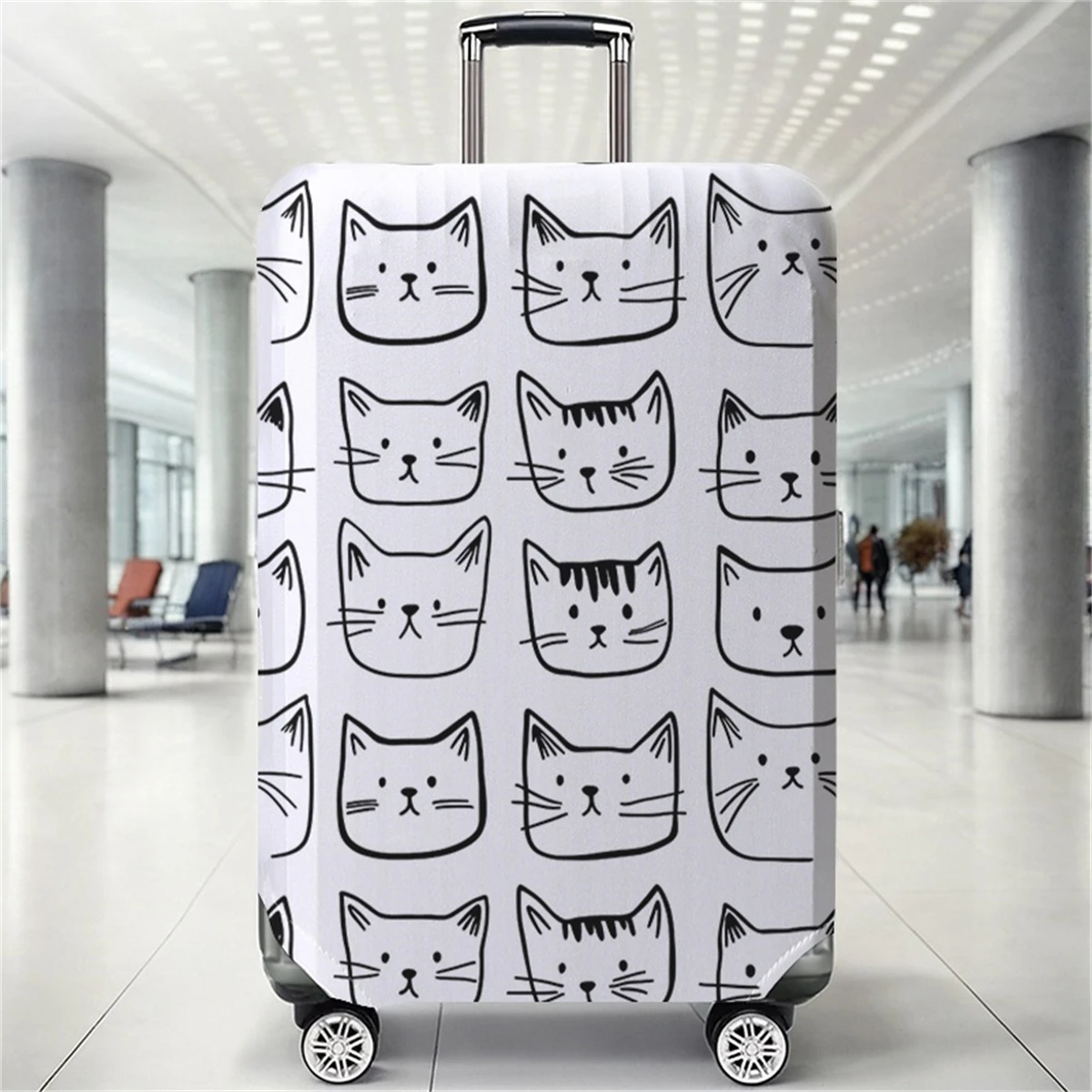 

Защитный чехол для багажа с кошачьим принтом, подходит для чемоданов 18-32 дюймов, чехлы для ручек чемоданов, дорожные аксессуары.