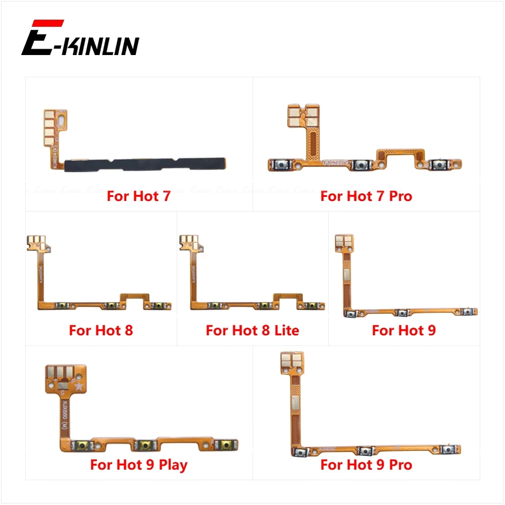 Switch Power ON OFF Button Flex Cable Ribbon For infinix Hot 7 Pro 8 Lite 9 Play Mute Silence Volume Key Parts