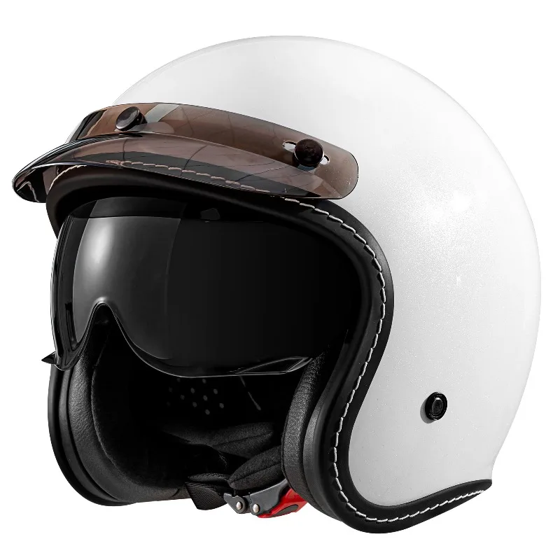 

Retro semi-open motorcycle helmet cross-country motorcycle accessories motorcycle helmet 3/4 retro helmet Cycling Protection35