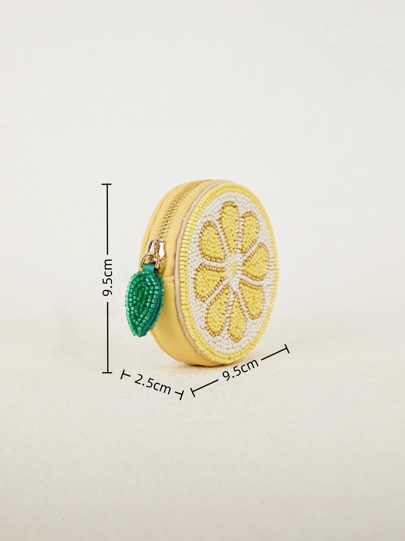 Embroidery beaded money wallet Beadwork fruit orange lemon round coin purse handmade small pouch orange colour 2026 spring new view 4