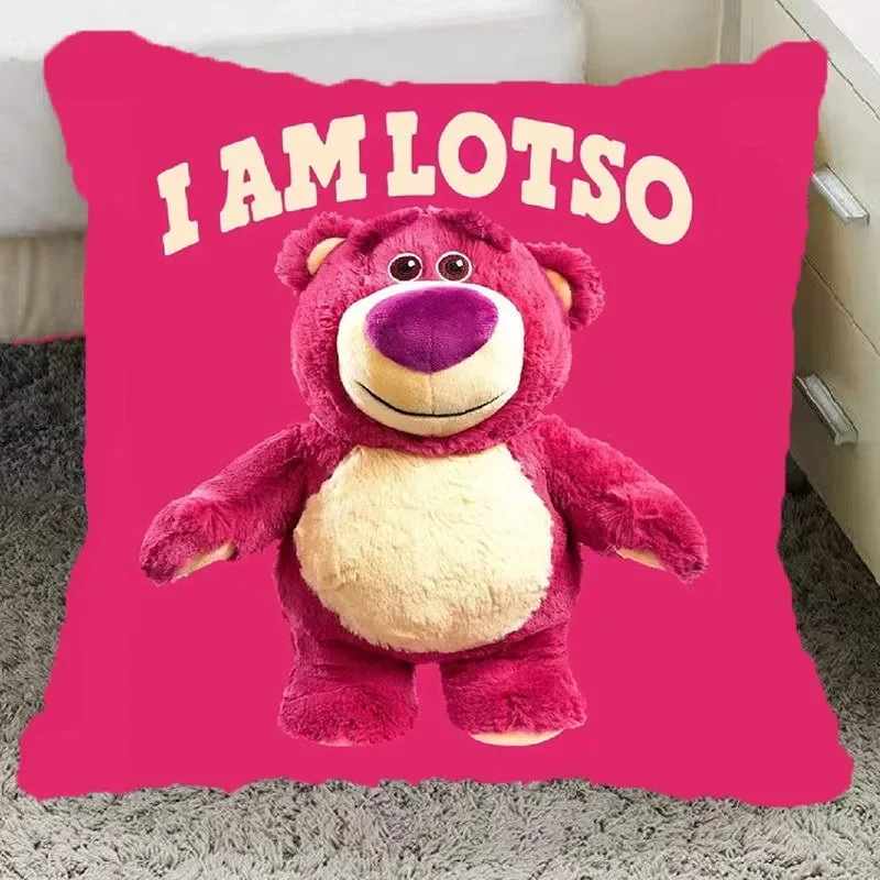 Internet celebrity cute strawberry bear hug pillowcase living room sofa cushion cover home bedroom room decoration birthday gift