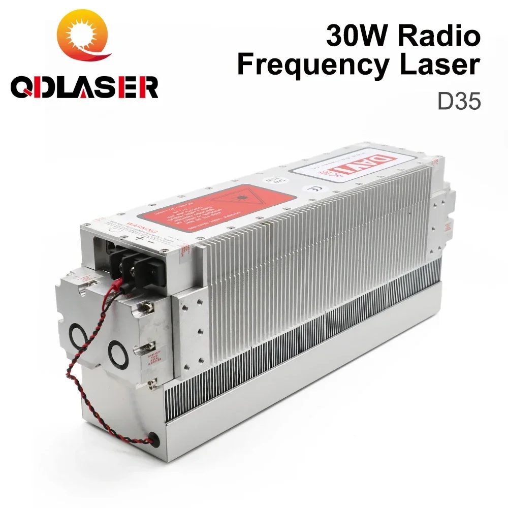 QDLASER 30W DAVI CO2 RF Laser Tube 10.6/9.3/10.2um Metal CO2 laser tube D35 For CO2 laser engraving and marking machine