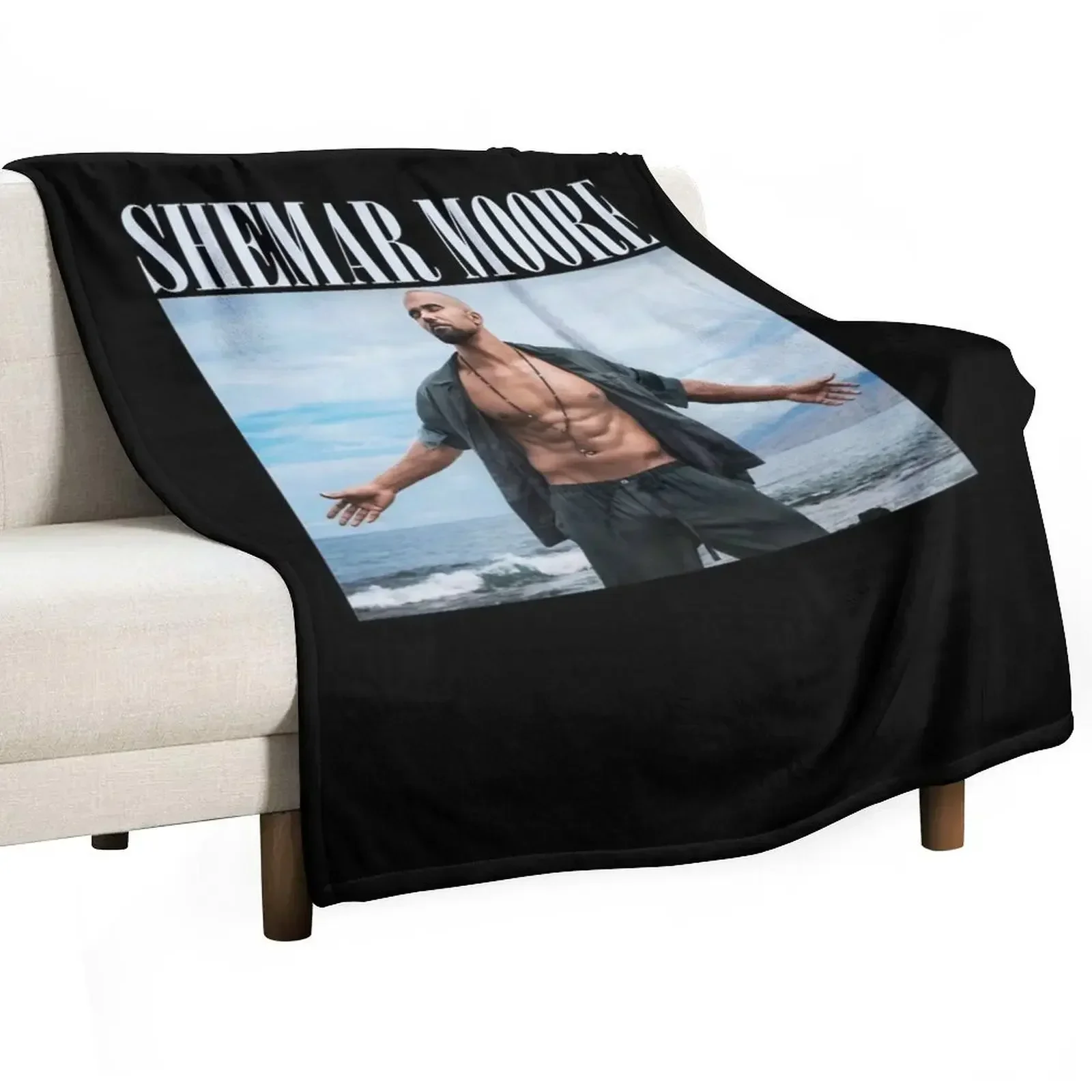 

Gift For Men Shemar Moore Gift Movie Fans Throw Blanket Beach Flannel Fabric Blankets