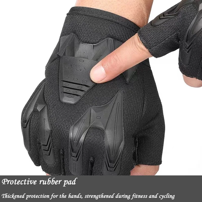 Tactical Half Finger Gloves Men\'s Motorcycle Anti slip Sports Fitness Protective Gloves Outdoor Military Hunting Shooting Gloves