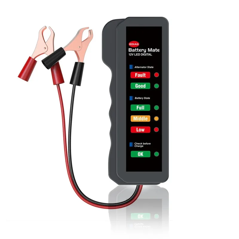 

Mini 12V Car Battery Tester Digital Alternator Tester 6 LED Lights Display Car Diagnostic Tool Auto Battery Tester Analyzer