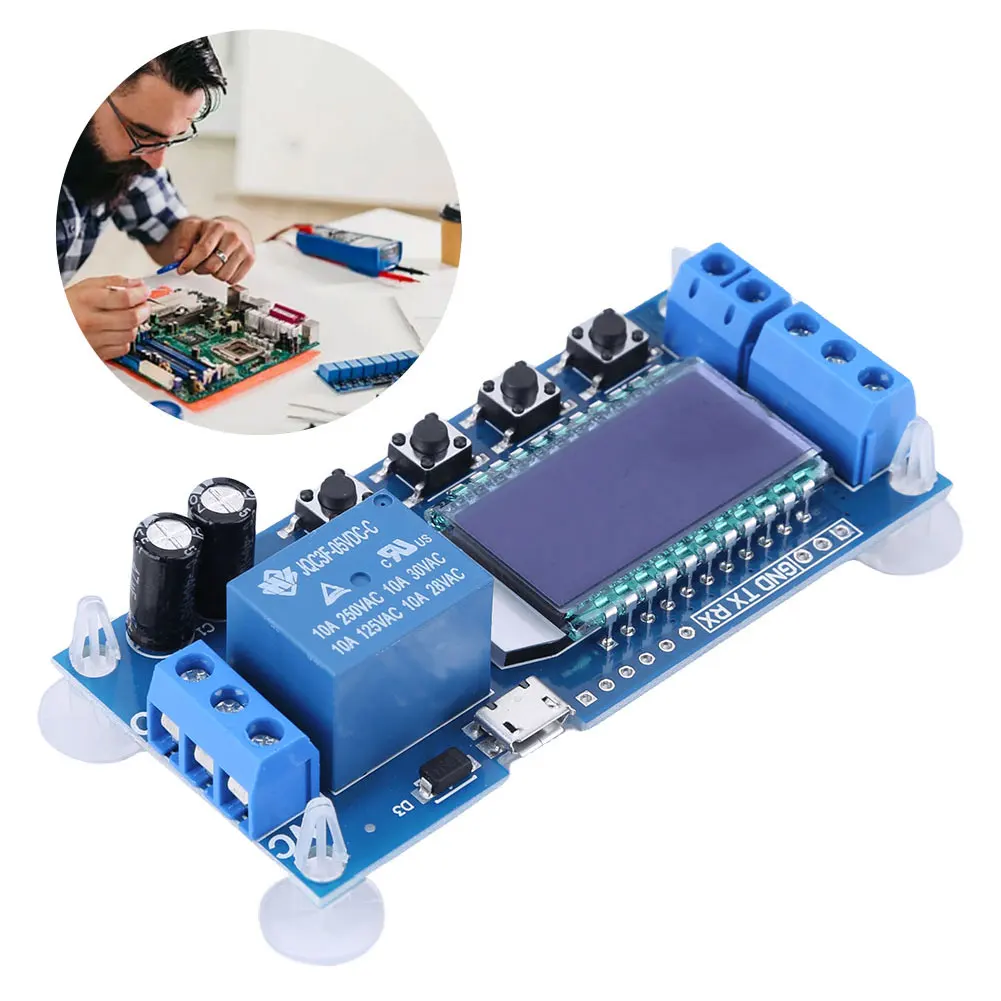 XY-LJ02 Micro Timer Relay Delay Switch Module with LCD Display 6-30V USB 5V Power Supply for Home Automatic Control