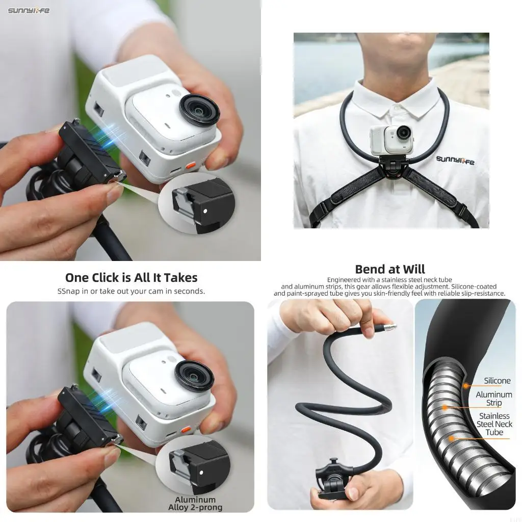 E1PF Camera Holder for GO Quick Release Neck Mount Vlog and Trail Shot