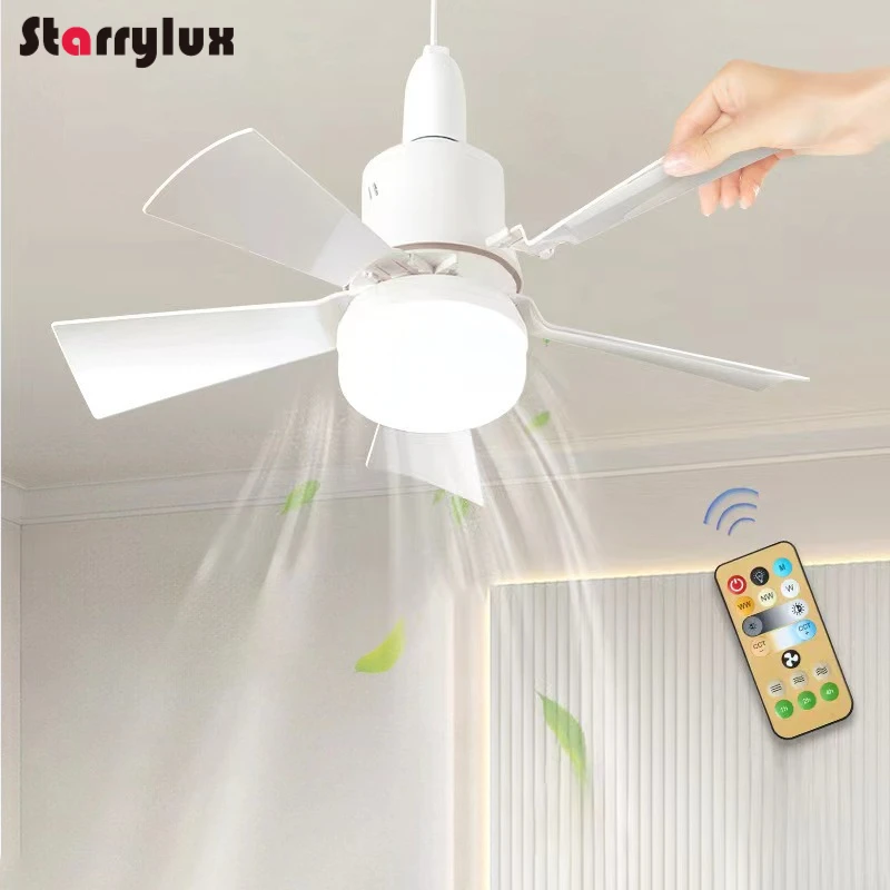 

2-in-1 Smart Ceiling Fan with Light for Home Use Dining Room Kids Bedroom Modern DC Motor Silent Remote Control