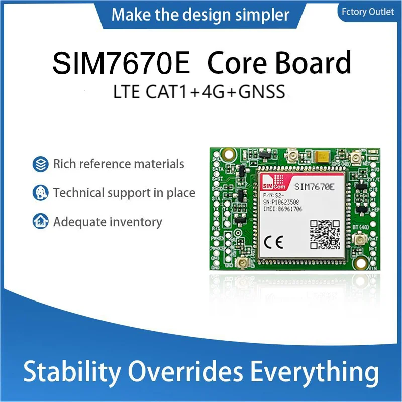 SIMcom SIM7670E breakout Board kit LTE CAT1 Module 4G support Data+GNSS+Voice Dual-row needle development board With Antenna