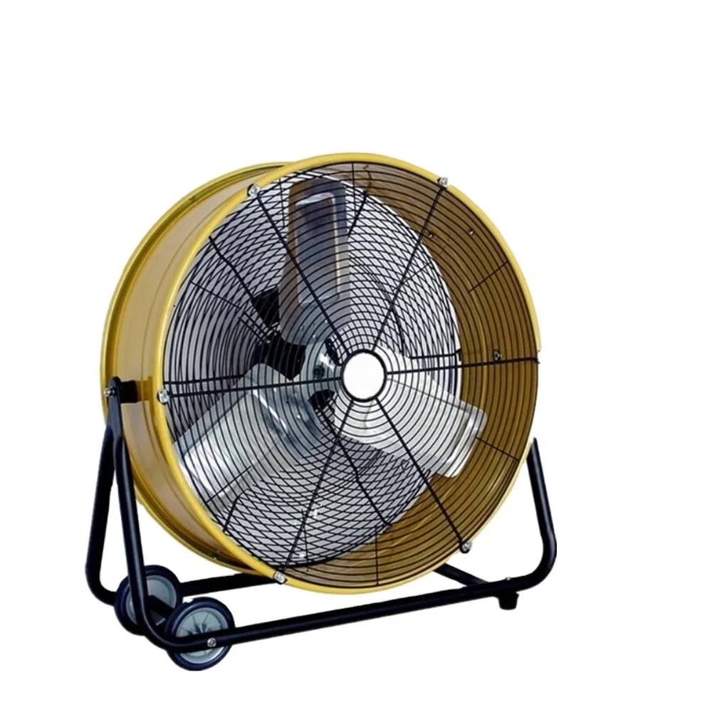 24-Inch High Velocity Industrial Air Cooling Fan Electric Drum Fan with Portable Floor Stand Metal Construction