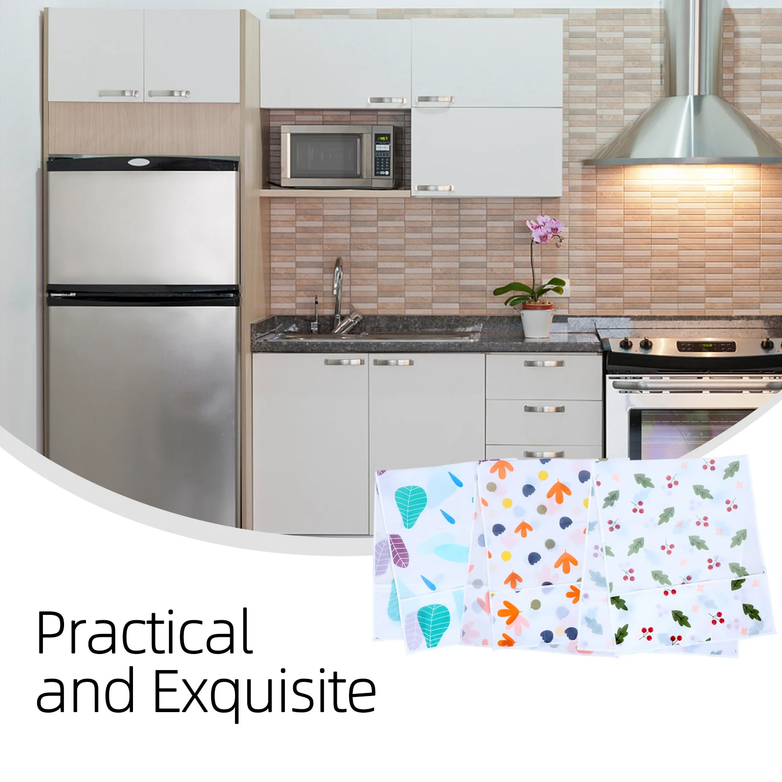 3 قطعة غطاء ثلاجة بيفا مقاوم للماء والأوساخ والدليل على الثلاجة تخزين المأوى شفافة سهلة التنظيف غطاء ثلاجة المطبخ #6