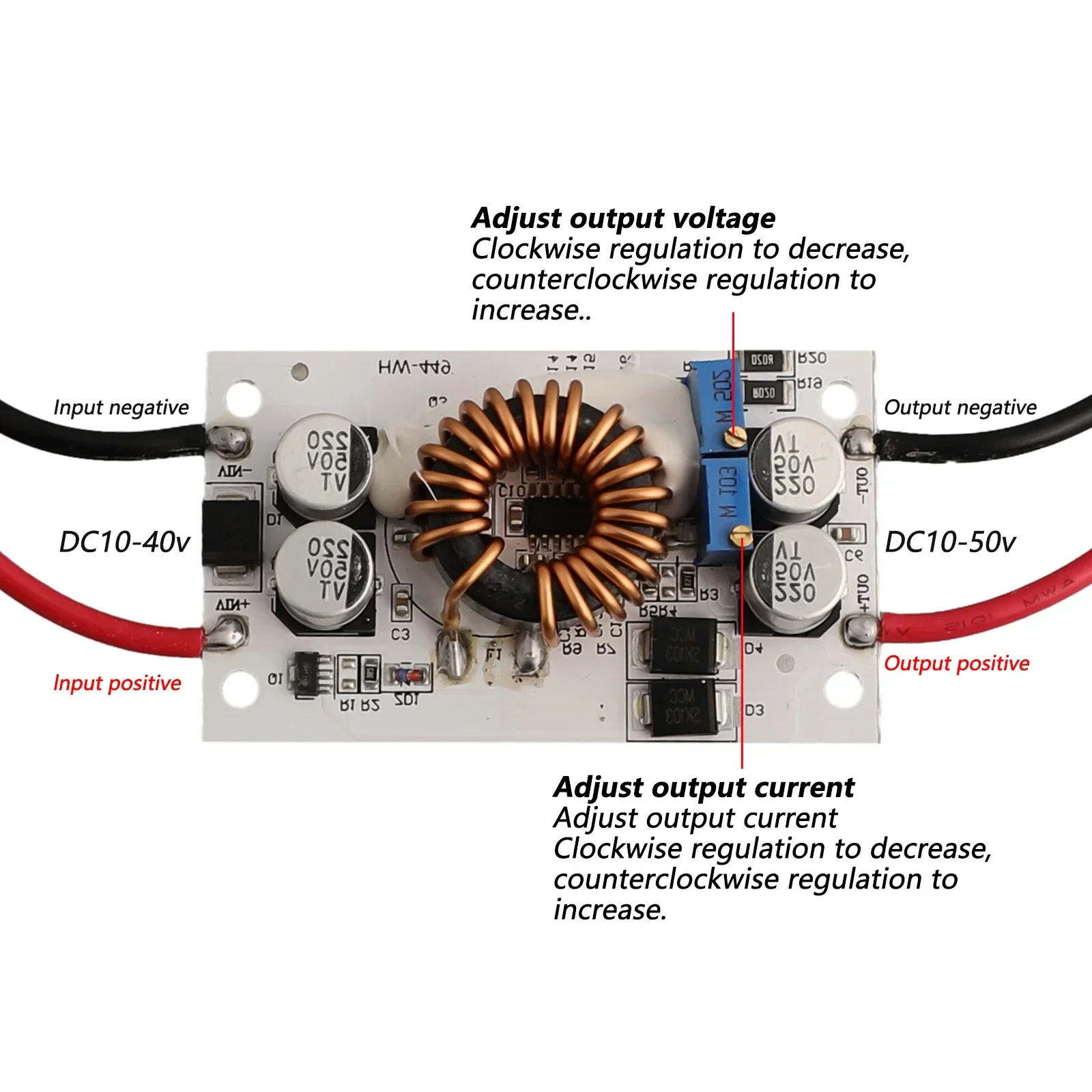 Boost Converter Current Power Supply DIY Power Supply Lightweight Non-isolated Step-up 0-6A DC 8-48v To DC 12-50V