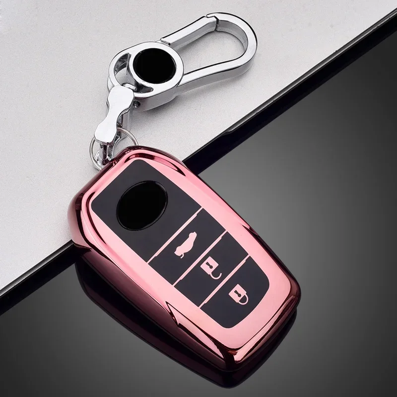 TPU Car Key Case Cover For Toyota Chr Rav4 Auris Avensis Prius Aygo Camry Land Cruiser 200 Crown 2/3 Buttons Smart Keyless Case