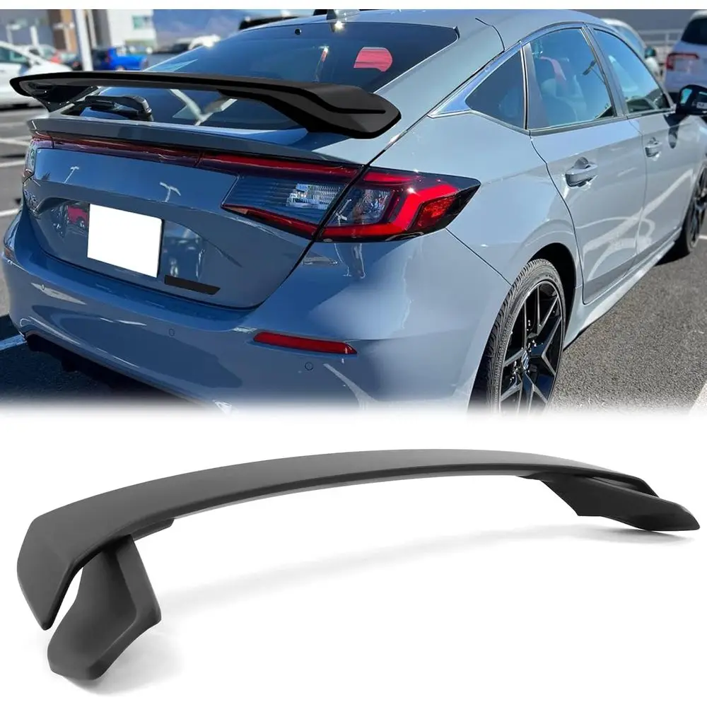 

Rear Trunk Spoiler Fits 2022-2025 Honda Civic 11th Gen Hatchback, HPD Style Matte Black ABS Plastic Racing Deck Lid Spoiler Rear