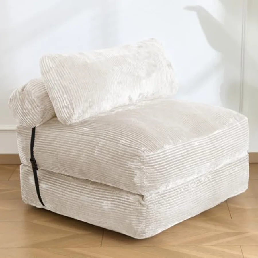 

Folding Sofa BedConvertible Sleeper Chair Bed with Pillow Foldable Futon Couch Mattress with Back Support Portable Lazy Floor S