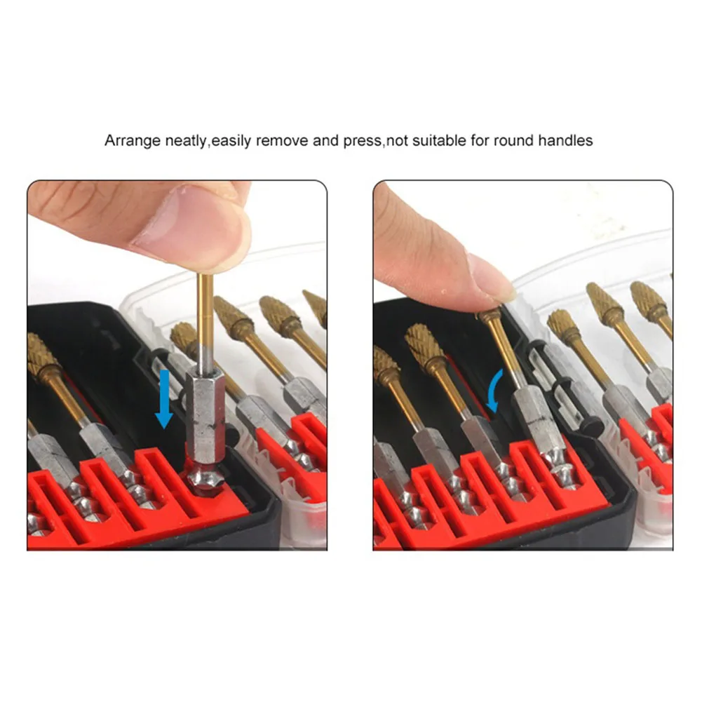 Drill Bit Storage Box Hard Plastic For Hex Shank Drill Bit Storage Holder 10 Drill Bits Holder Tools Accessories Parts Organizer