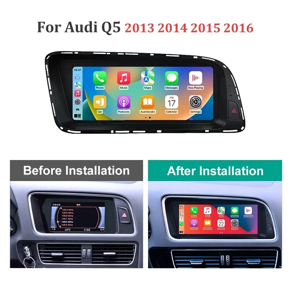 A 8.8 inch Right Hand Drive Android 13 For Audi Q5 2009-2016 Car Radio Wireless Carplay Qualcomm Snapdragon 680 Head Unit Screen
